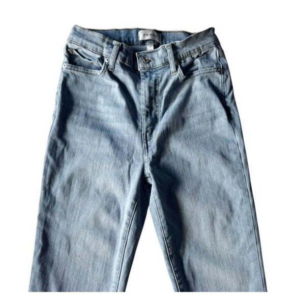 FRAME Le Easy High Waist Raw Hem Flare Jeans Wone's Sz 27 Wilson Raw After Wash - Picture 5 of 10